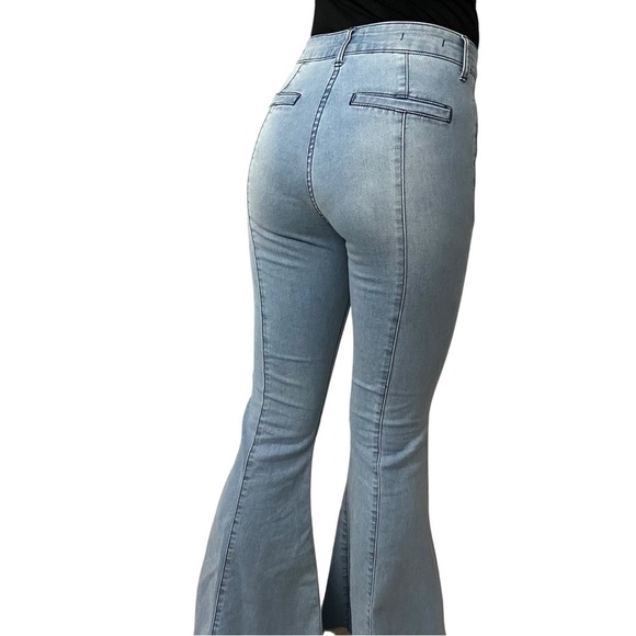 Litz Jeans Bell Bottoms Blue Hippie Casual 70s Boho Denim Mid Rise Flare Size 26 - Picture 3 of 10